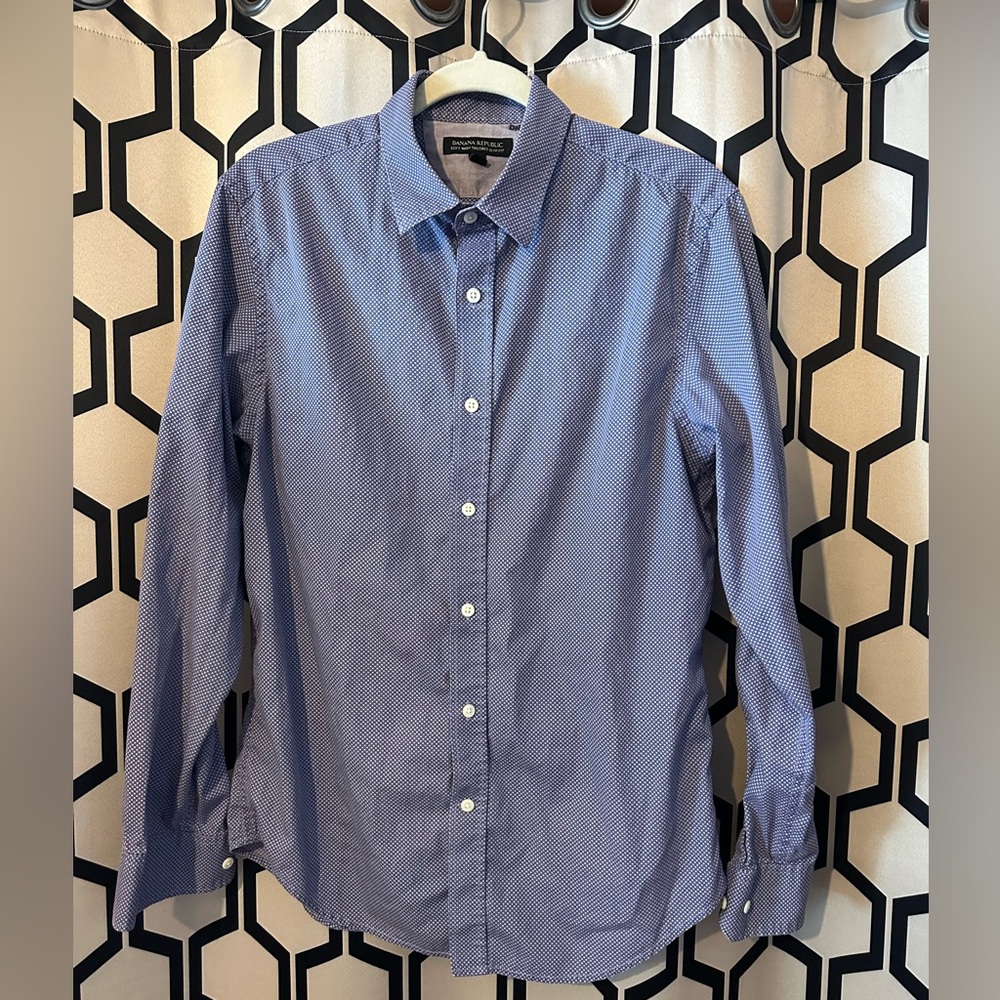 Banana Republic Soft Wash Tailored Slim Fit Shirt - Blue